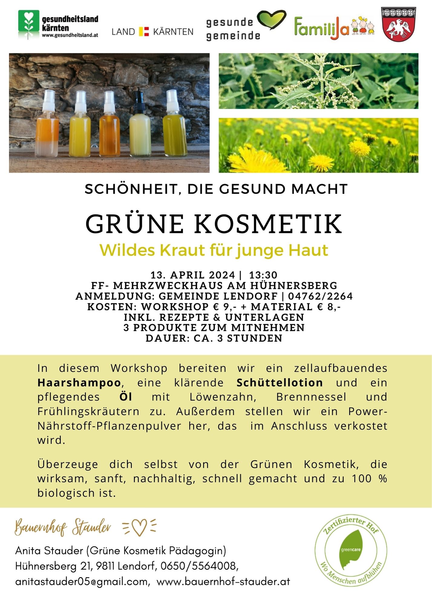 Grüne Kosmetik Workshop April 