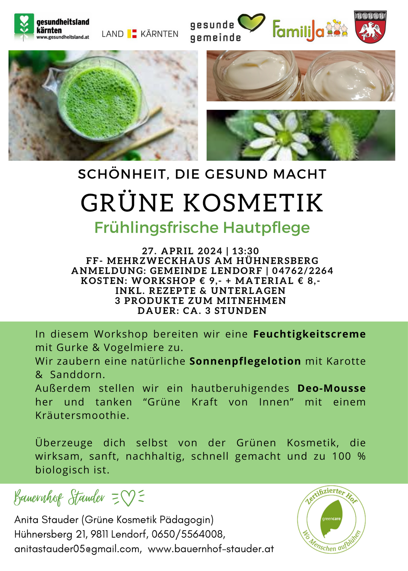Grüne Kosmetik Workshop April 